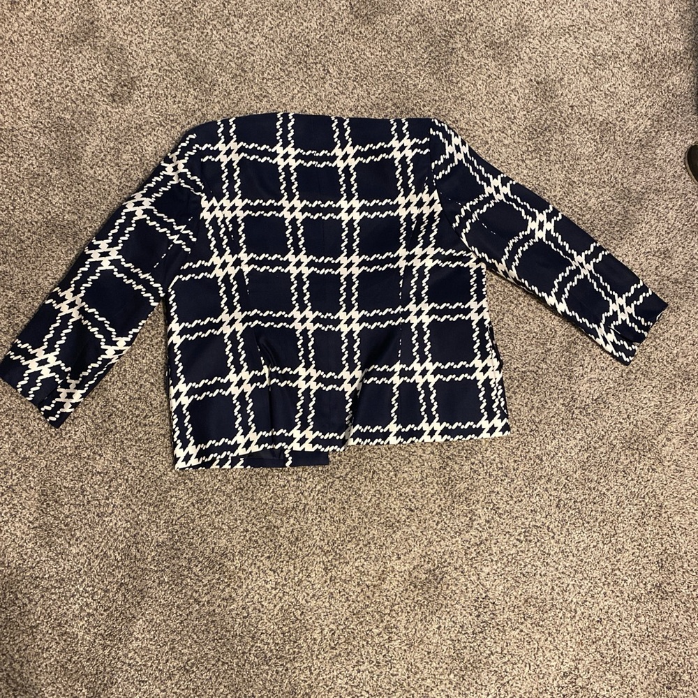 Pendleton Dark Blue and White Patterned 100% silk… - image 4